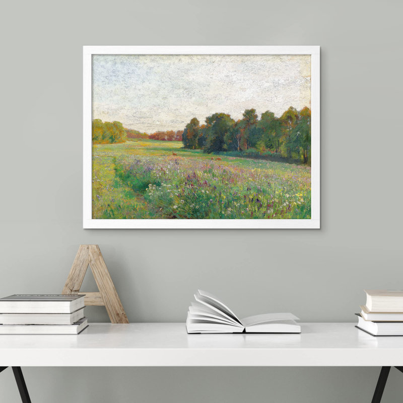 «Pastoral Vibrant Flower Garden» sur, Blanc, H 12 po x l 16 po