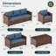 Ensemble de mobilier de jardin en résine tressée pour 5 personnes avec coffre de rangement et poufs-93831200