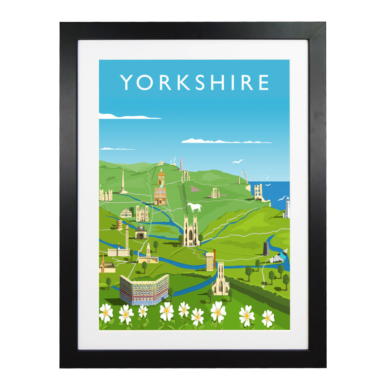 'Yorkshire' by Richard O'Neil - Print, Black Wood Frame, 54 cm H x 44 cm W x 2.2 cm D