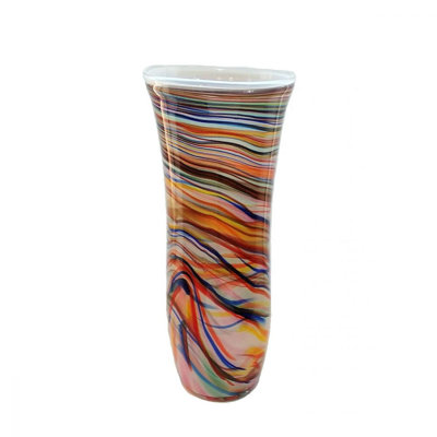 Vase de table en verre ambre 19,5 po