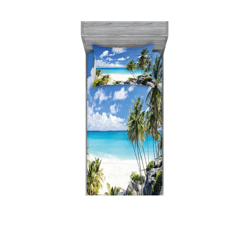 Ensemble de draps Barbados Beach, Ensemble de draps pour lit simple TG avec drap-hou