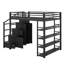 Queen-Sized Metal Loft Bed With Built-In Storage Shelves, Loft Bed With Integrated Cabinets & Wardrobe