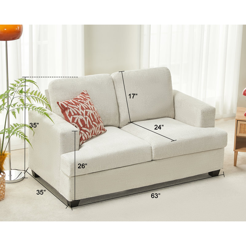 Causeuse rembourrée Belosic, Chenille beige