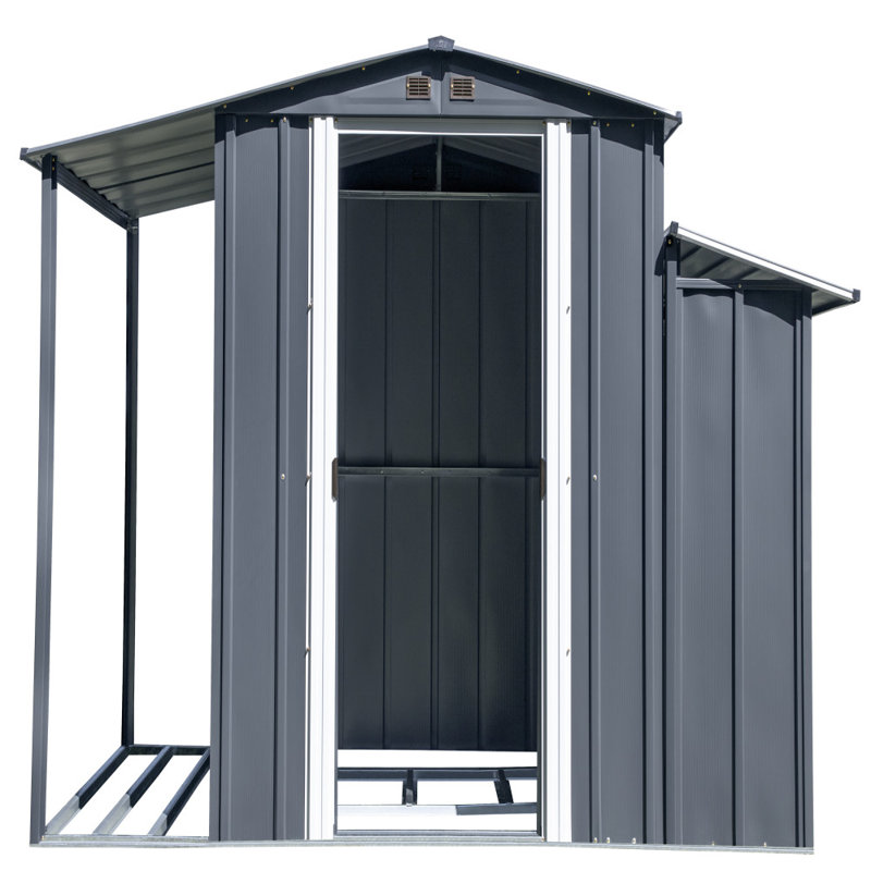 Gray 11 ft x 5 ft Steel Utility Storage Shed