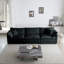 Canapé modulaire extra profond, 3 pièces pour le salon, canapé moderne surdimensionné avec siège et chenille noire simple, canapé confort à long terme, pièce, longue durée