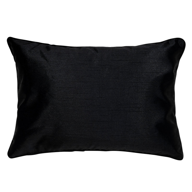 Boudoir Rectangular Pillow Cover & Insert, Black/Pewter