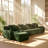 Evergreen 148" W x 65.7" D x 27.9" H 4-Seat Teddy Fabric L-Shaped Sectional Sofa-661965917-661965888