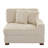 Upholstered White Faux Rabbit Fur Flannel Armchair with Pillow Back, One Arm Single Chair Module Part For Sectional Sofa-487304317