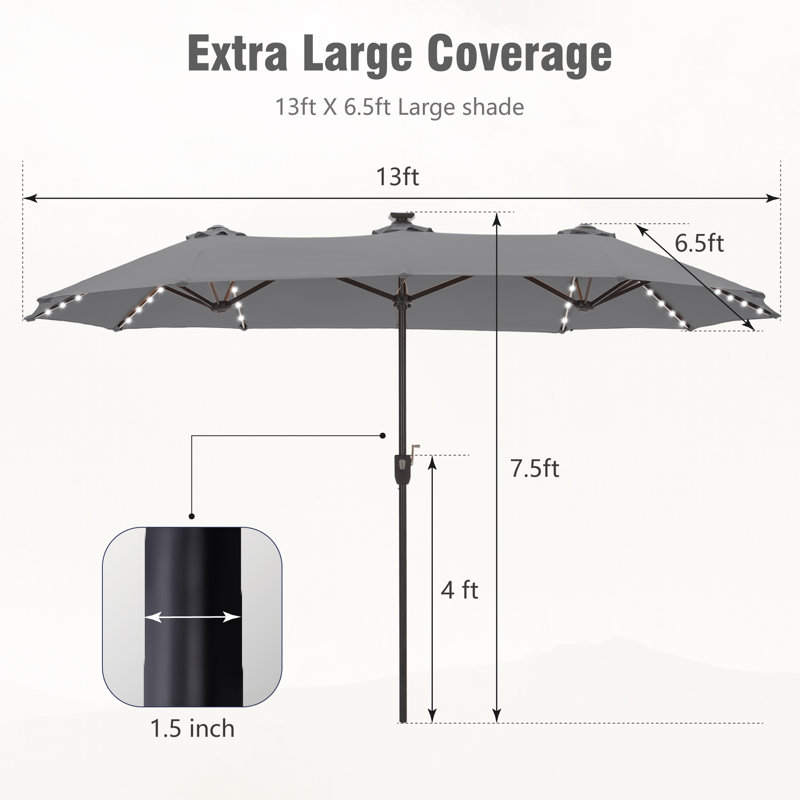 Jacobo 4m Market Parasol, Smoky Gray