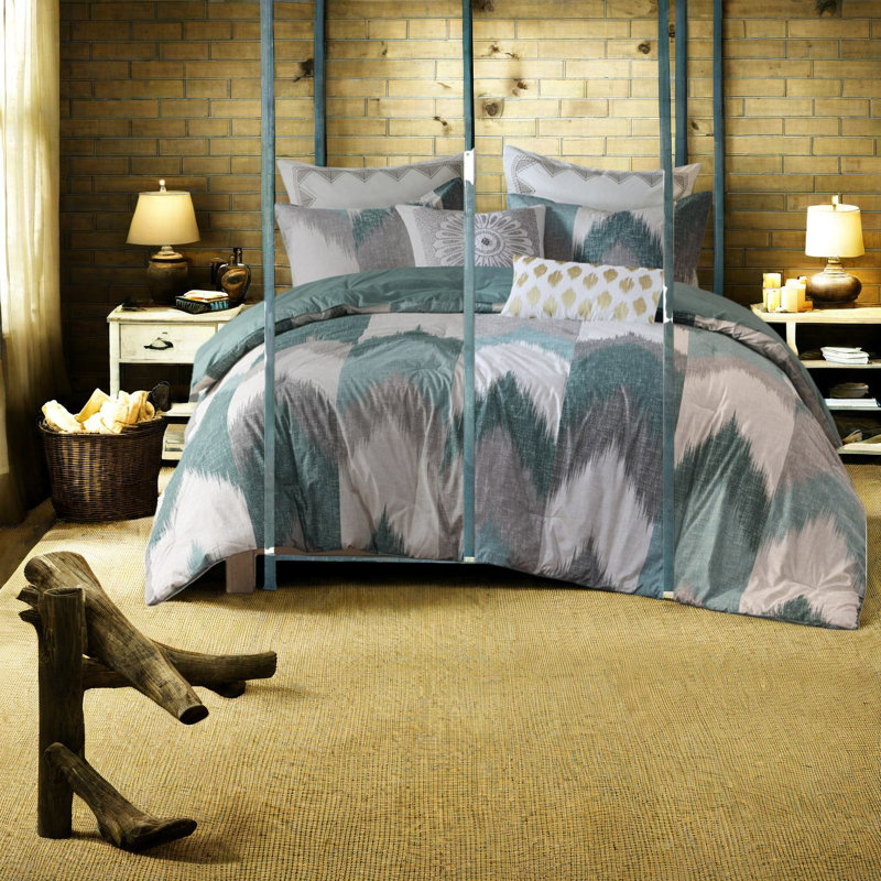 Elegant Bedding Sets King Size, Comfortable Cotton Aqua Style