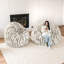 Oversized Large Round 5 Foot Giant Foam Filled Faux Rabbit Fur Bean Bag Sofa with Soft Removeable Cover-2119091941