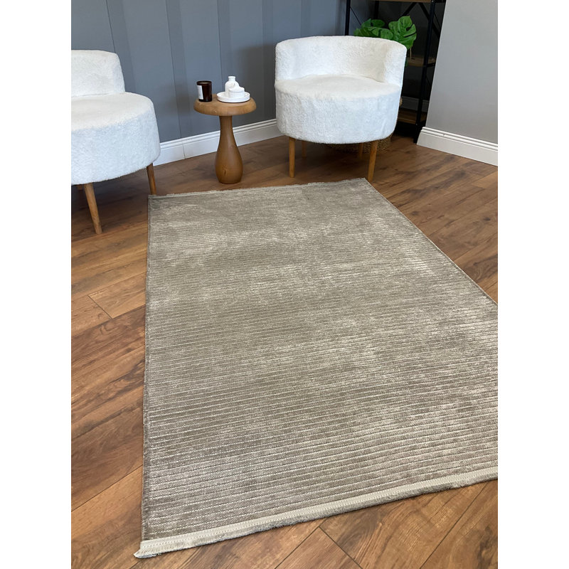 Aundrey Solid Colour Chenille Area Rug, Rectangle 12'6" x 6'8"