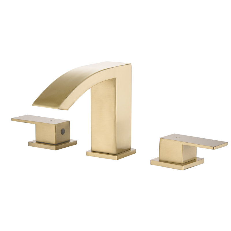Widespread 2-Handle Bathroom Sink Faucet – Solid Brass, Matte Black / Brushed Gold, ADA-Compliant, Modern Design