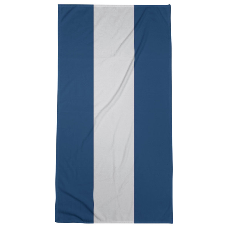 Bath Towel, Navy/Gray/Navy, Microfiber