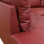 Ensemble de canapé modulaire en similicuir 3 pièces avec repose-pieds rouge-98175001-98175002-98175003