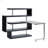 Buck II Clear Glass, Chrome High Gloss Finish Writing Desk With Shelf-145847719