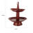 Decorative Tray, 2-Tiered Oval Shape, Loop Handle, 15 Inch Red Metal Finish