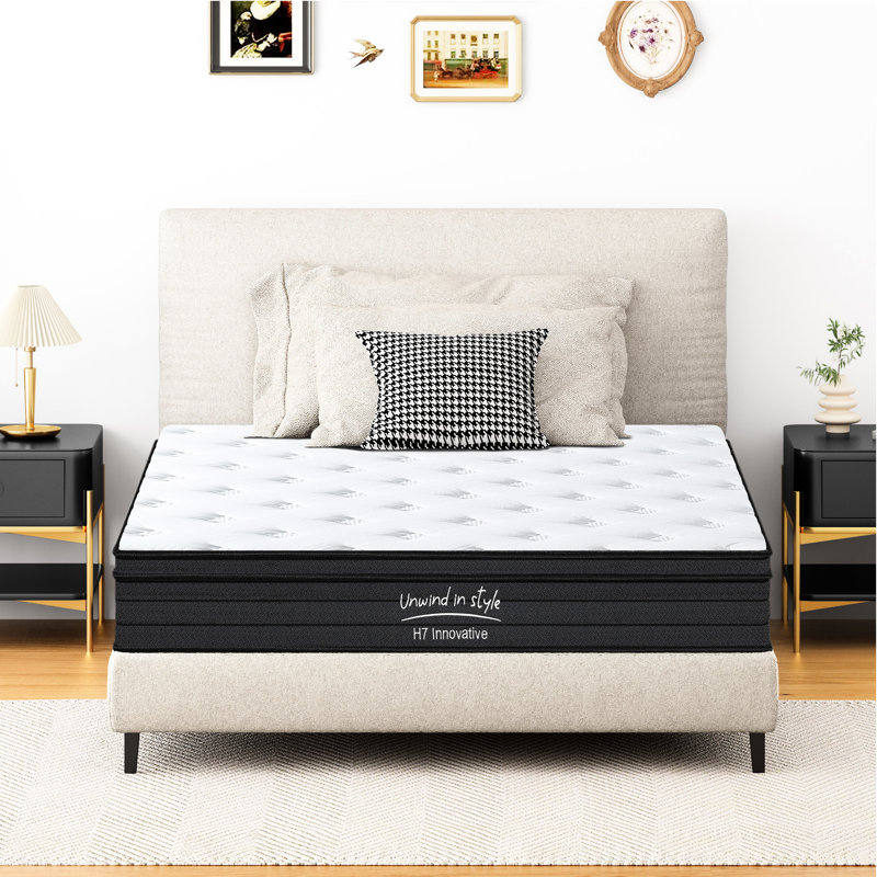 Matelas moyen ferme de 10 pouces avec ressorts zonés pour une stabilité et un confort accrus, taille, ferme, matelas, couches, support de bord