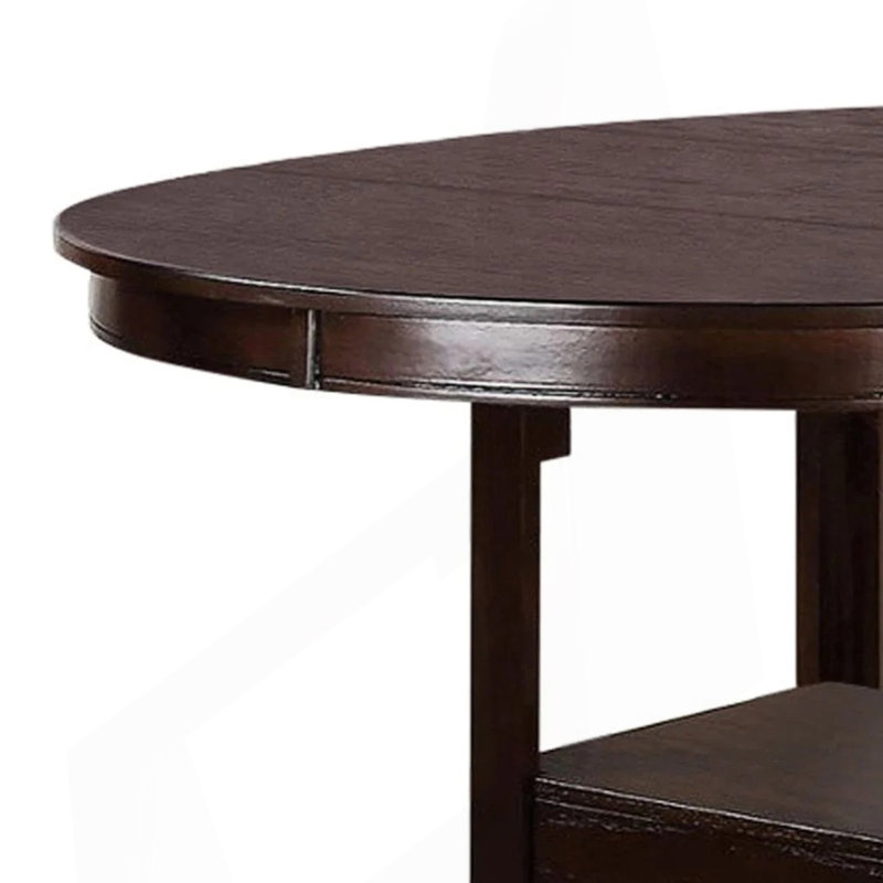 Table de salle à manger, table de salle à manger à hauteur de comptoir ronde avec tablette, table de salle à manger