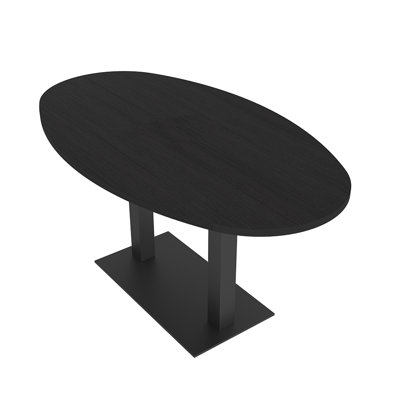 10 Person Modular Boat Oval Conference Table With Metal Bases