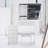 37" Middle Size Left Bedside Cabinet Vanity Table + Cushioned Stool, Large Sliding, Touch Control, Tri-Color Switching, Brightness Adjust LED Mirror, High Capacity Storage, Suitable For Middle Space-214646588