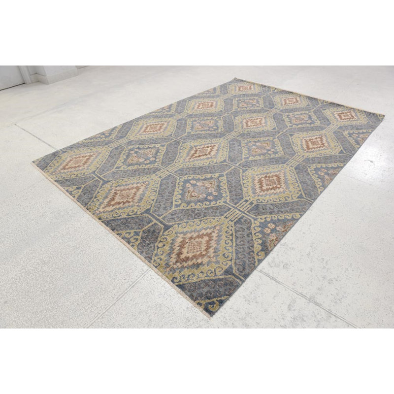 Contemporary One-of-a-Kind Rectangle 6'8" X 8'10" Hand Knotted Area Rug