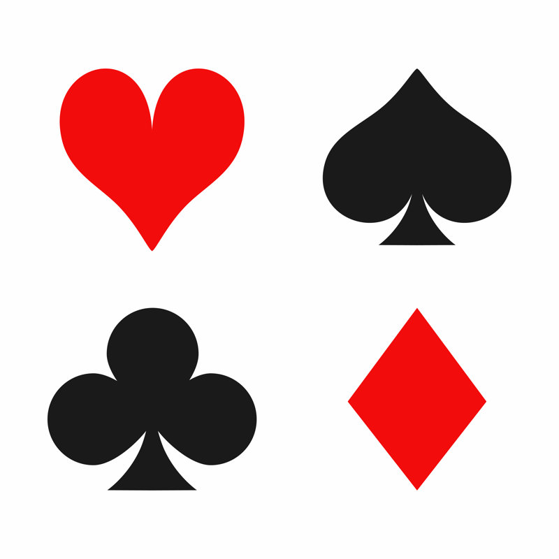Combinaisons de cartes à jouer isolées sur fond blanc par Yevhenii Dubinko, H 30 po x l 30 po x P 1,25 po