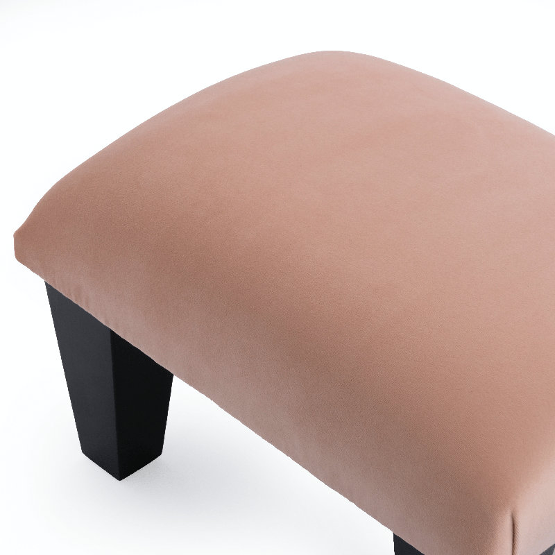 Gunes 38cm Wide Velvet Rectangle Footstool Ottoman