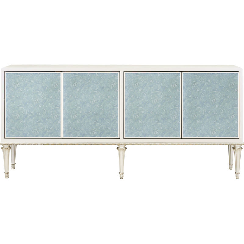 Armoire perlée blanche et argentée Pearl