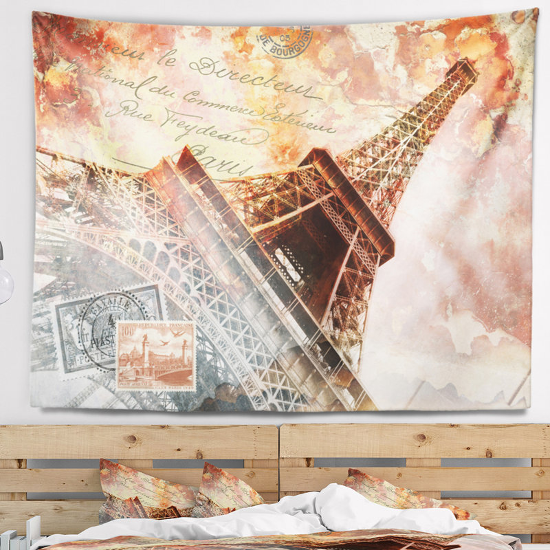 Paris eiffel tower paris tapisserie, H 32 po x l 39 po