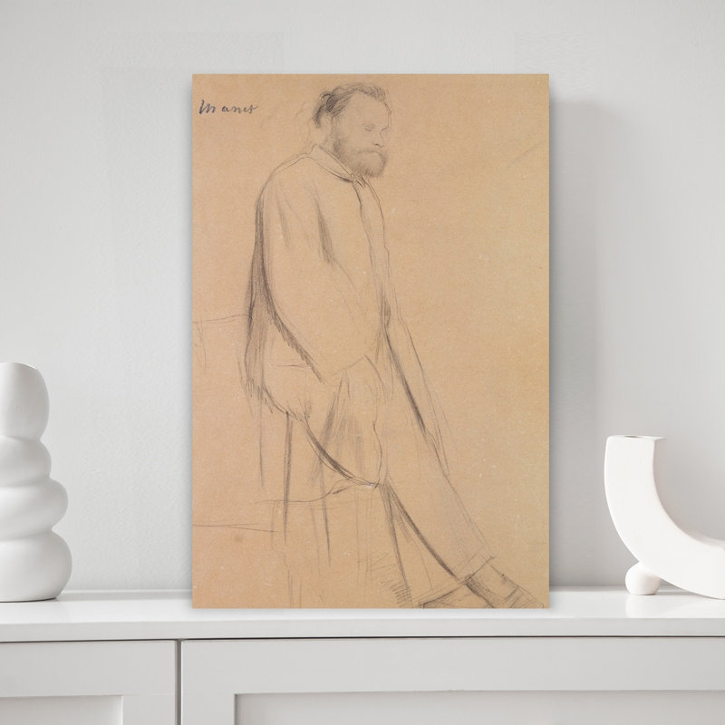 Portrait d'Édouard Manet, estampe d'art mural contemporain abstrait, H 18 po x l 12 po