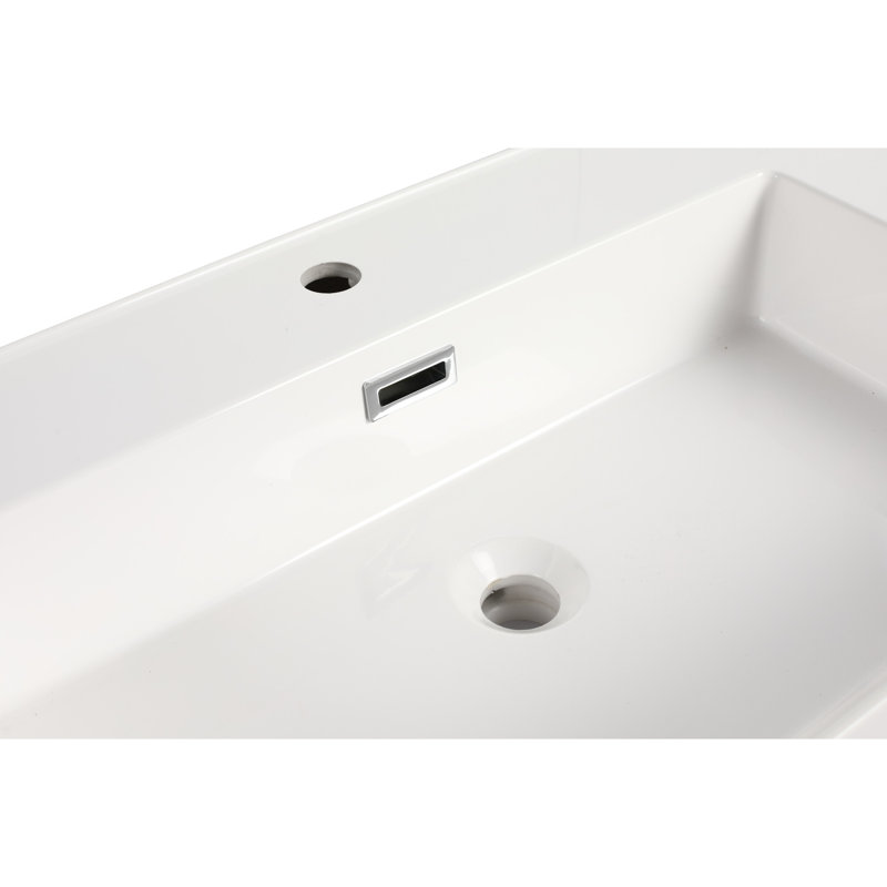 Resin Basin 48 Inch For Bathroom Vanity - White Gel-Coated, Fascinating, 48.55 In. D X 18.14 W 4.72 H Scratch-,