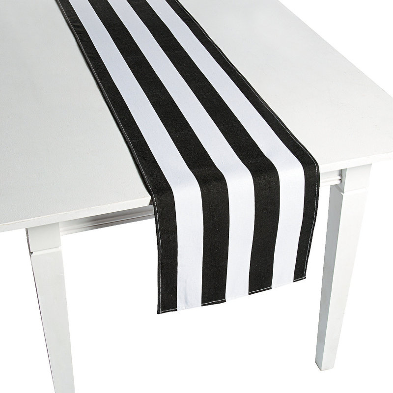 Black & White Striped Table Runners - Wedding - Textile Accents - 3 Pieces
