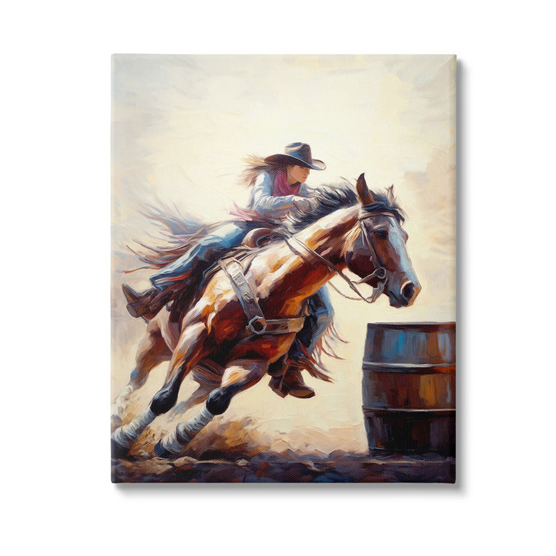 "Fille au galop" par Ramona Murdock sur toile, H 30 po x l 24 po