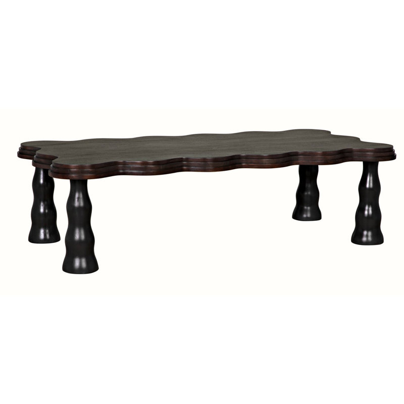 Lilly Dark Wood Scalloped Edge Coffee Table