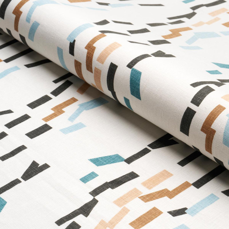 Tissu confettis Schumacher x Peg Norriss, Bleu sarcelle