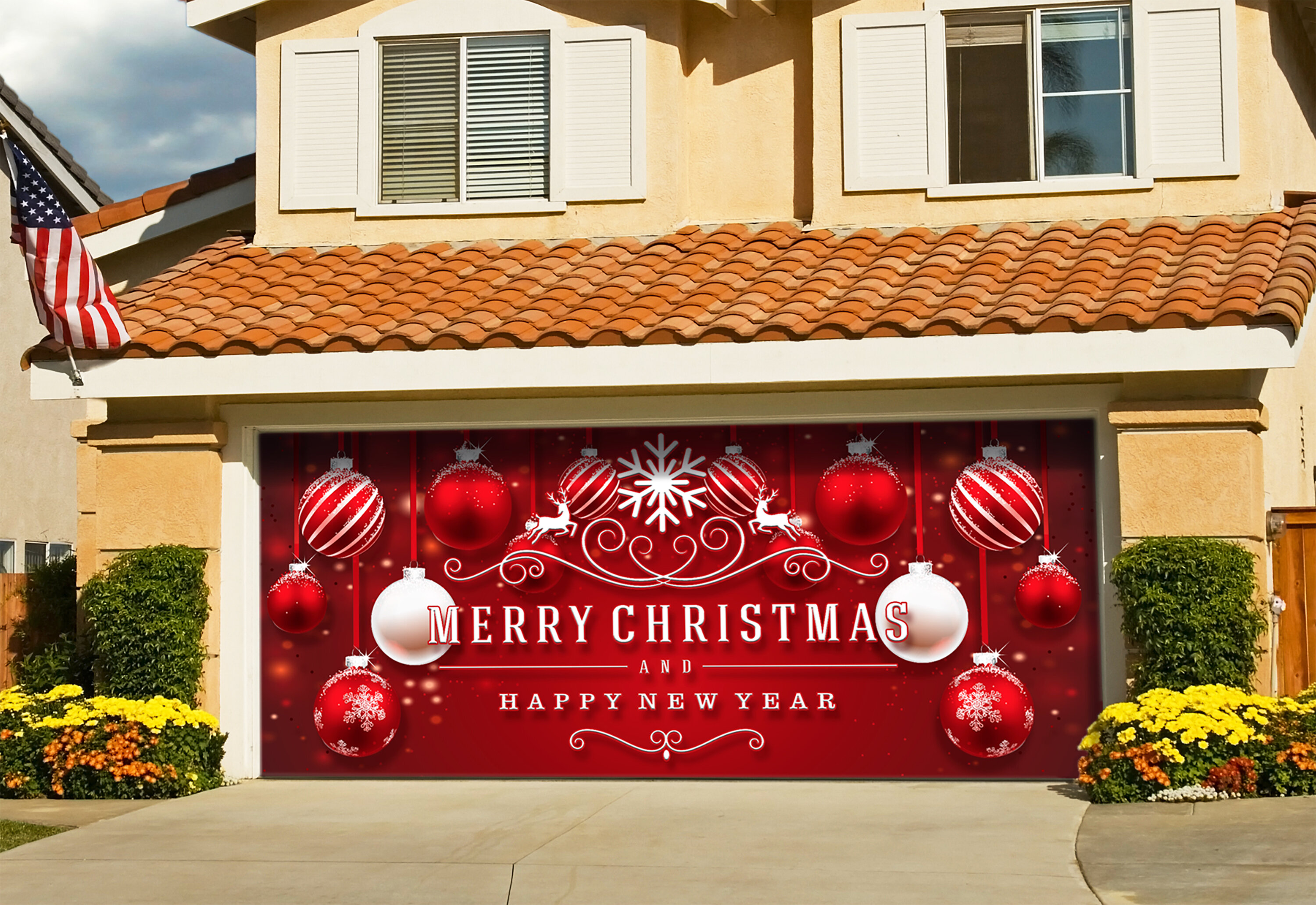 The Holiday Aisle® Ornaments in Snow Garage Door Mural & Reviews ...