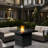 23.5" H x 33" W Large Square Outdoor Propane Fire Pit Table with Hideaway Gas Tank Seat and Lid 50000BTU
