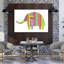 Stripy Coated Elephant Contemporary Wall Art Print by Isabelle Brent - Wrapped Canvas Print-1414765383