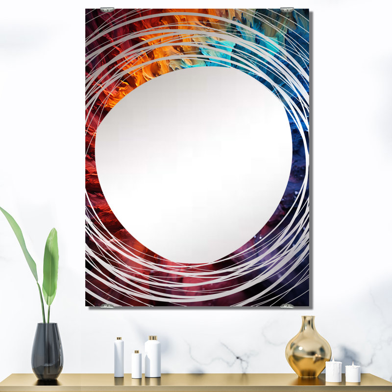Otoole - Grand miroir mural abstrait fractal, 40 po x 30 po