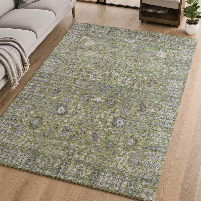 Tapis lavable à la machine de qualité supérieure Mayfield AMF2231, Aloès, 9 pi x 12 pi