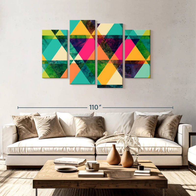 Colorful Triangles, 48" H x 75" W