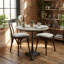 Table bistro ronde rustique brune de 30 pouces avec un design compact et peu encombrant-90108423-90108422