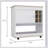 Light Oak 6-Bottle Bar Cart with Spacious Cabinet and Counter, Perfect for Organized and Stylish Beverage Storage.