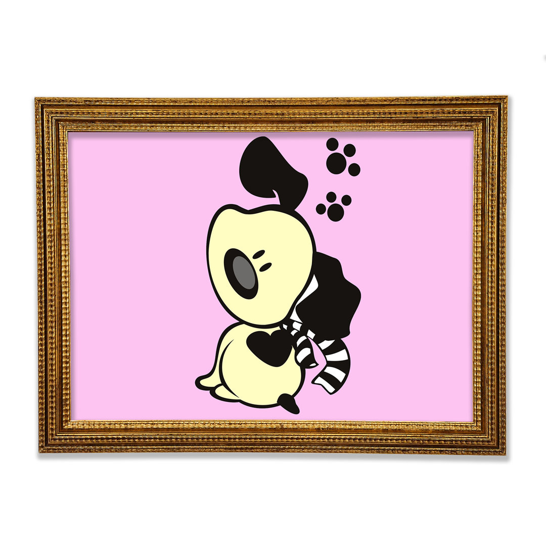 Dog Paw Print Scarf Lilac - Single Picture Frame Art Prints