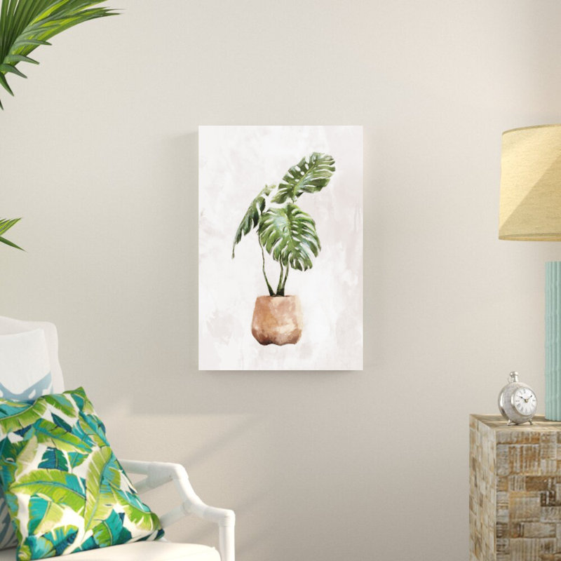 «Monstera Plant In Clay Pot - Print», H 30 po x l 20 po