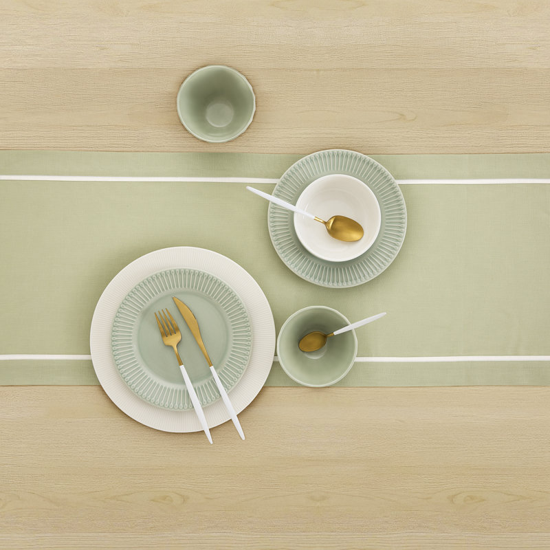 100% Pure Linen Table Runner -kensington, Sage, 36" x 14"