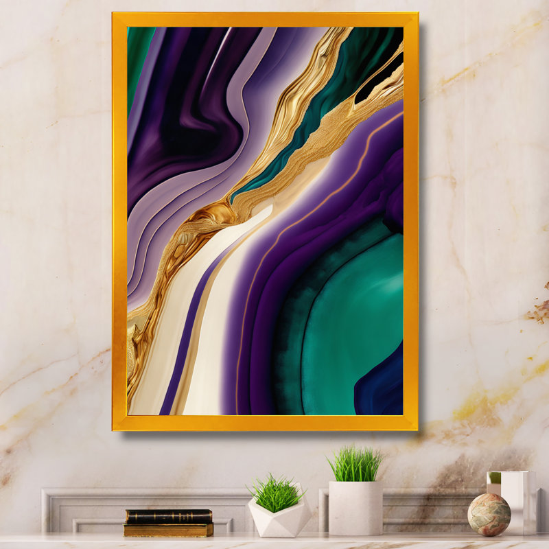 «Mauve, vert» et «Bold Strokes II», impression sur toile, Impression dorée sur toile encadrée, H 32 po x l 24 po x P 1 po
