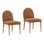 Memphis Solid Oak Wood Upholstered Dining Chair, Brown (Set of 2)