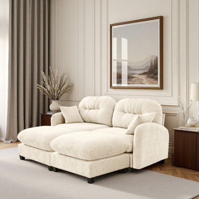 Sofa, Cloud Couch, With 2 Ottoman